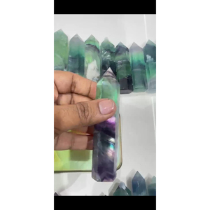 Wholesale RAINBOW FLUORITE MULTI FLUORITE Obelisks Towers Points Natural Semi-Precious Stone <b>Crystal</b> Crafts Rocks Quartz Points - Product Image 2