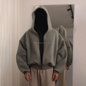 Sweat à capuche zippé pour homme, surdimensionné, à épaules tombantes, double couche, poids lourd, 800 g/m², style boxy, fabriqué sur mesure - Product Image 1