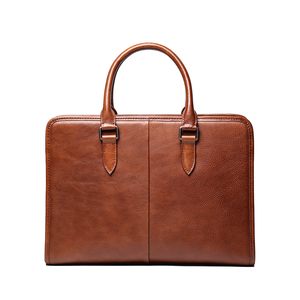 Maletín de Negocios Vintage de Cuero Genuino del Fabricante, Maletín de Mensajero Personalizado para Hombre, de Piel de Vaca Auténtica, Multifuncional - Product Image 1