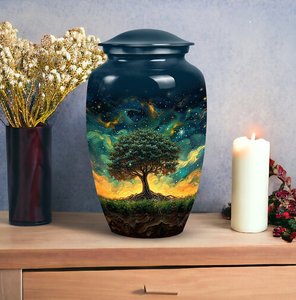 Urna Funeraria Mystic Tree Galaxy Bosque Encantado para Mujer Adulta, Capacidad de hasta 200 Pulgadas Cúbicas, Sabiduría del Árbol Celestial - Product Image 4