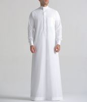 Muslimische Herren Islamische Haramain Thobe Neuer Stil Baumwolle/Polyester Mega Impex MI_10080 Großhandel Maßgeschneiderte Herren Thobe