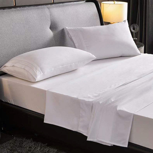 4 Piece King Sheet <b>Set</b> Super Soft Breathable Cooling Bed Sheets Plain Hotel Luxury Flat Fitted Sheet <b>Sets</b> - Product Image 5