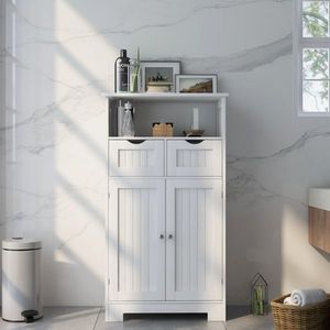 Mobiletto da Bagno Salvaspazio Bianco per Uso Domestico e Alberghiero - Product Image 2
