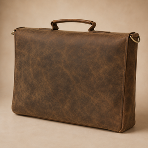 Sac messager vintage en cuir véritable marron vieilli, sacoche d'ordinateur portable, sacoche de bureau, sac de voyage, sac à bandoulière - Product Image 1