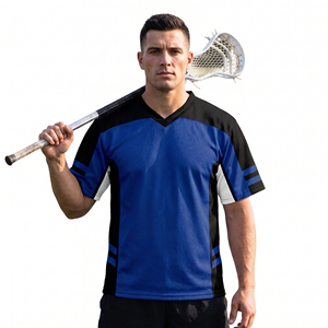 Maillot de lacrosse personnalisé à col en V pour hommes, vêtements d'entraînement de lacrosse, maillot de lacrosse à manches courtes Champion pour hommes - Product Image 4
