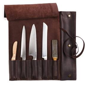 Porte-couteaux de chef en cuir véritable durable, protection anti-odeur, organisateur d'outils culinaires portable pour les voyages - Product Image 1