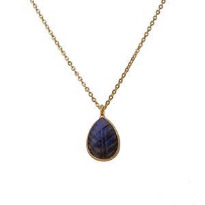 จี้สร้อยคอรูปใบไม้ทำจากอะเมโซไนต์ ประดับทองเหลืองชุบทอง พร้อมสายสร้อยคาร์เนเลียน ดีไซน์ธรรมชาติ ทันสมัย เรียบง่าย สไตล์มินิมอล - Product Image 5