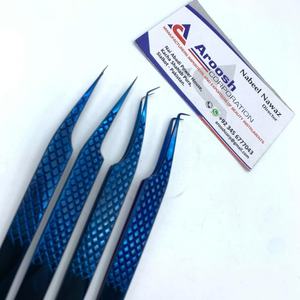 Pinzas de plasma rosa con punta de fibra profesional, venta al por mayor, extensión de pestañas con agarre de diamante de acero inoxidable de alta calidad, logotipo personalizado - Product Image 5