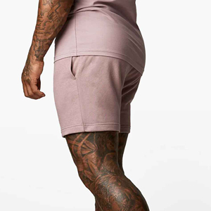 Shorts Bermuda Homme en Coton Tricoté Couleur Unie 100% Coton Taille Mi-Haute Élastique Décontracté Respirant Service OEM Style Teint Uni - Product Image 2
