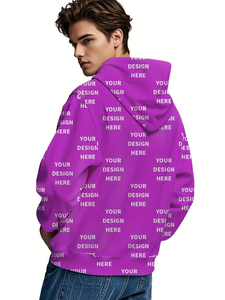 Customized Photo/Logo Men's Fleece Pullover Hoodie Full-Body Printed Cartoon Pattern Eco-Friendly Multi-Color Options Soft - Product Image 2