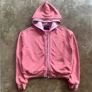 Sweat à capuche zippé pour homme, personnalisé, haute qualité, effet délavé à l'acide, marque de créateur OEM, streetwear, finition délavée intense - Product Image 4