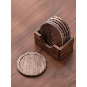 Sous-verre en bois d'acacia de qualité supérieure, vaisselle en bois pour servir le thé, le café et les boissons, protège les surfaces de table - Product Image 1