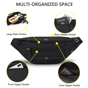 Riñonera Cruzada de Nailon de Gran Capacidad para Hombre y Mujer, con Correa Ajustable, Riñonera Deportiva con Múltiples Bolsillos - Product Image 3