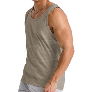 Camiseta sin mangas atlética personalizada para hombre, camiseta informal para entrenamiento en gimnasio, transpirable, lavado en caliente, Material de poliéster, tejido de Color - Product Image 3