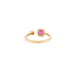 Anillo Abierto con Rubíes y Diamantes de 18K para Mujer - Product Image 4