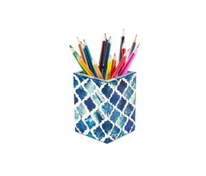 Artistic Resin <b>Pen</b> Holder with Black <b>White</b> Geometric Pattern Desk Organizer for Home Office Decoration - Product Image 5