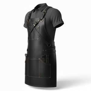 Kitchen <b>BBQ</b> Grill Heat Resistant Bulk Orders High Performance Leather <b>Apron</b> for Workshop LPN-0284 - Product Image 3
