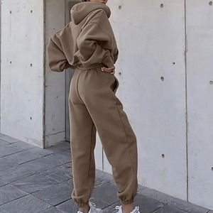 Nuevo Conjunto Deportivo Informal y Transpirable de 2 Piezas, 100% Algodón, Sudadera con Capucha, Conjuntos Deportivos Premium Personalizables para Mujer - Product Image 2