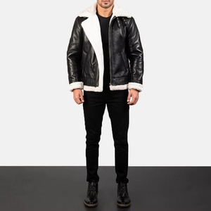 Men's B3 Bomber Shearling <b>Jacket</b> | Real Sheepskin Leather Aviator Coat | Winter Warm RAF Pilot <b>Jacket</b> Manufacturer Wholesale - Product Image 1