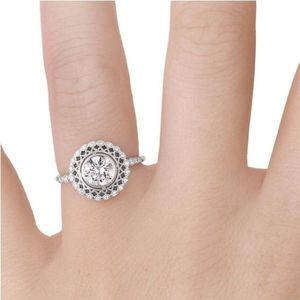 10K <b>Gold</b> Antique Vintage Style Intricate Diamond (Natural) Engagement <b>Ring</b> Bezel <b>Set</b> Center Milgrain Halo OEM jewelry - Product Image 3