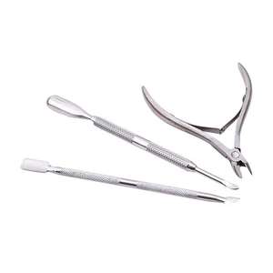 <b>Nail</b> Tools 3 PCs Set Cuticle <b>Nail</b> Nippers Pushers Stainless Steel Tools Set - Product Image 2
