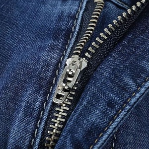 Men's Dark Blue Straight Leg Denim Shorts Mid Waist Medium Wash Cotton Casual Summer Breathable Woven Pockets Quick Dry - Product Image 5