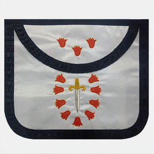 AASR 9th Degree Scottish Rite Masonic <b>Pin</b> Badge Hand Embroidered Satin Rounded Design Black Trim Symbolic Regalia Safety <b>Pin</b> - Product Image 1