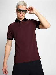 Polo bicolore de qualité supérieure |   Polo en piqué personnalisé marron et bleu marine |   Vêtements décontractés de qualité professionnelle pour l'exportation - Product Image 4