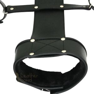 Cowhide Leather Wrist and <b>Thigh</b> <b>Cuffs</b> with Soft Padding and Buckle Closure - Product Image 5