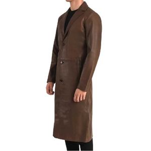 Gabardina de un Solo Pecho Marrón para Hombre, Abrigo Largo Elegante, Ropa de Invierno Premium, Diseño Duradero, Moderno y Elegante 2026 - Product Image 4
