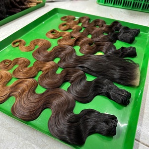 Extensiones de cabello humano natural rizado onda del cuerpo extensión de punta plana extensión virgen Remy extensiones de cabello humano doble dibujado encaje Frontal HD - Product Image 2