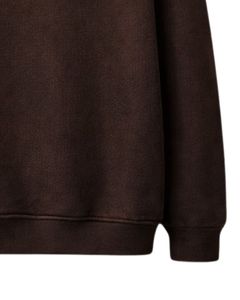 Sudadera con capucha marrón minimalista con logo de pedrería, extragrande, de forro polar grueso, con bolsillo canguro, personalizada, estilo streetwear, de fabricante - Product Image 5