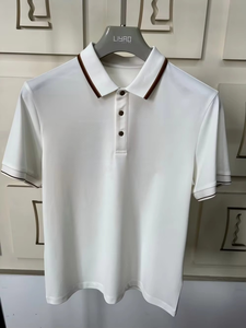 เสื้อโปโลกอล์ฟสีขาวสำหรับผู้ชาย ทรงเข้ารูป ระบายอากาศได้ดี ยืดหยุ่น เสื้อยืดกีฬา - Product Image 3
