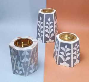 Brûleur d'encens en cristal de haute qualité, nouvelle arrivée, dernier design, incrustation d'os, porte-bougie Bakhoor, décoration d'intérieur, métal et bois - Product Image 4