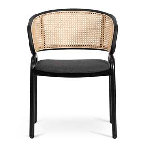 Silla de Comedor de Madera de Teca Personalizada, Silla de Restaurante de Madera Maciza con Respaldo de Ratán, para Proyectos de Hostelería y Venta al por Mayor - Product Image 4
