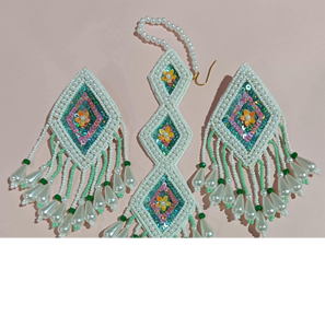 Custom DIY Tiger Face Beaded Drop <b>Earrings</b> for Girls Sequin Heart Accessories Angel Stylish Embroidery for Christmas Party Gifts - Product Image 2