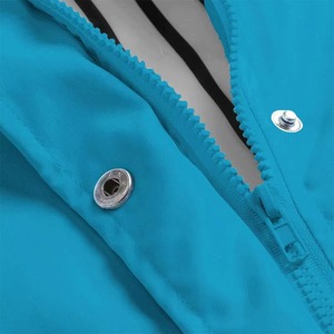 Chaqueta impermeable con capucha para mujer, color azul cielo, cortavientos para actividades al aire libre, con bolsillos con solapa, cierre de cremallera, ligera, impermeable. - Product Image 6