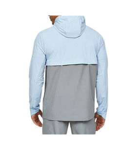 Veste matelassée à capuche pour homme, color-block, imperméable, réversible, coupe-vent, fermeture éclair, style sportif, pour l'hiver, bleu clair - Product Image 4
