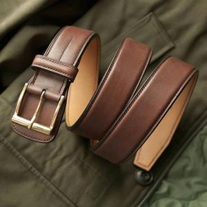 ผู้จัดจำหน่ายขายส่ง เข็มขัดหนังวัวแท้ 100% พร้อมหัวเข็มขัดทองเหลือง พิมพ์โลโก้ตามสั่ง แฟชั่นสำหรับผู้ชาย ระดับไฮคลาส - Product Image 4