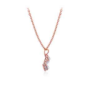Pendentif en or rose 18 carats avec diamants ronds taille brillant, bijou tendance pour femme, à porter au quotidien - Product Image 2