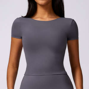 Nueva Camiseta Deportiva de Manga Corta para Yoga, Fitness y Running, de Secado Rápido, Clásica y Ajustada - Product Image 5