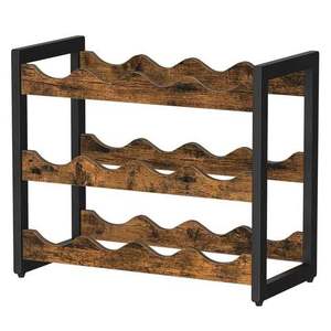 Estante para Botellas de Vino de Calidad Premium en Madera y Metal para Bares en Casa, Pubs, Uso Decorativo, Soporte para Botellas de Vino - Product Image 1