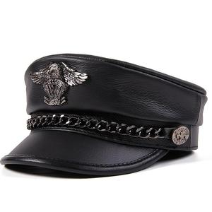 Casquettes de camionneur pour hommes en 100 % coton, personnalisables, style mode, en cuir de vachette, casquettes plates noires, style chapeau en cuir - Product Image 6