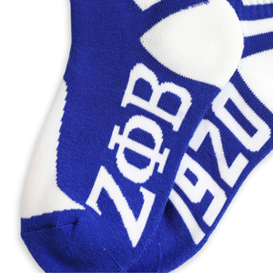 Zeta Phi Beta Crew <b>Socks</b> Royal Blue White Greek Letter <b>Socks</b> 1920 Sorority Apparel Comfortable Knit Everyday Wear <b>Socks</b> - Product Image 2