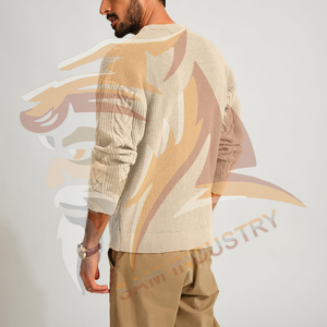 Pulls en tricot respirants et à séchage rapide en coton 100% pour l'hiver, taille plus, saison d'automne, haute qualité, mode, pulls pour hommes en coton 100% - Product Image 2