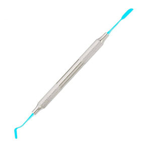 Instrumento Dental de Acero Inoxidable con Mango Moleteado, Cuchara Excavadora de Doble Extremo, Herramienta Manual Clase I, Azul, Shuja Quirúrgico - Product Image 3