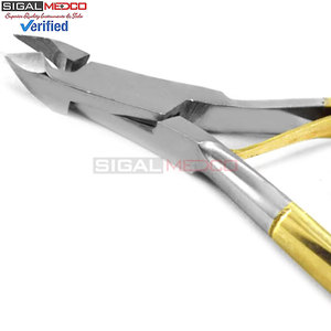 Podiatrist Chiropody Heavy Duty <b>Toe</b> Nail Clipper Cutter Gold Professional Manicure Pedicure Cuticle Nipper Half Gold 10cm - Product Image 3