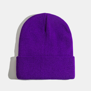 Gorro de Punto Rojo Unisex de Primera Calidad, 100% Acrílico, Color Sólido, Gorro Casual de Invierno para Adultos, 56-58CM - Product Image 3