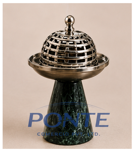 Vintage <b>Silver</b> Metal Loban <b>Burner</b> With Elegant Lattice Dome Lid Premium Handcrafted Charcoal Incense Holder For Ramadan Gifts - Product Image 1