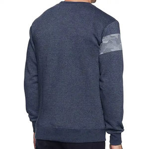 Pull basique personnalisé pour homme, automne, avec logo frontal, 100% coton, anti-rétrécissement, col rond, molleton, color block, coupe oversize - Product Image 3